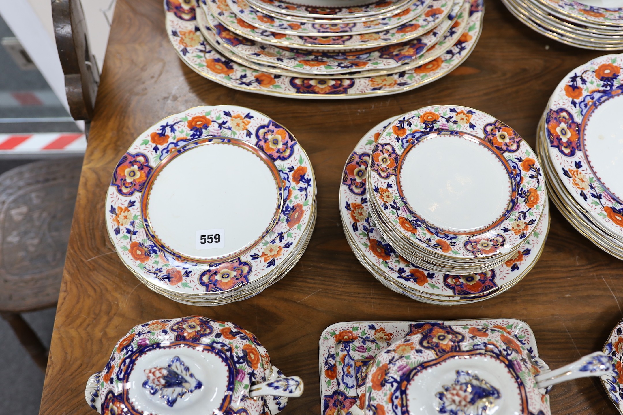 A Booths Imari-pattern dinner service